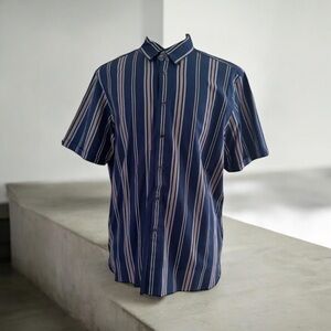 Ted Baker London Men’s Short Sleeves Button Down Shirt Blue Size 7